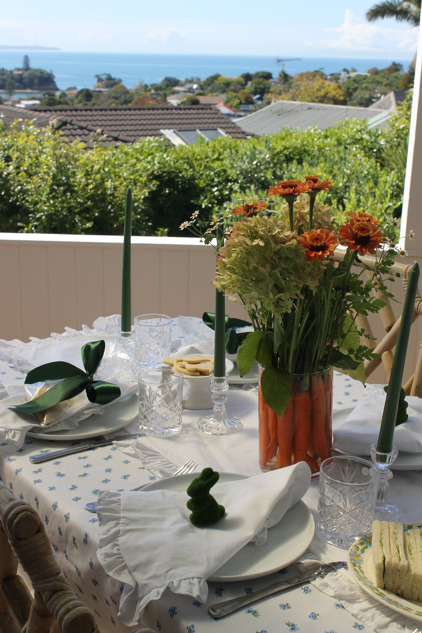Blue Cottage Floral Tablecloth
