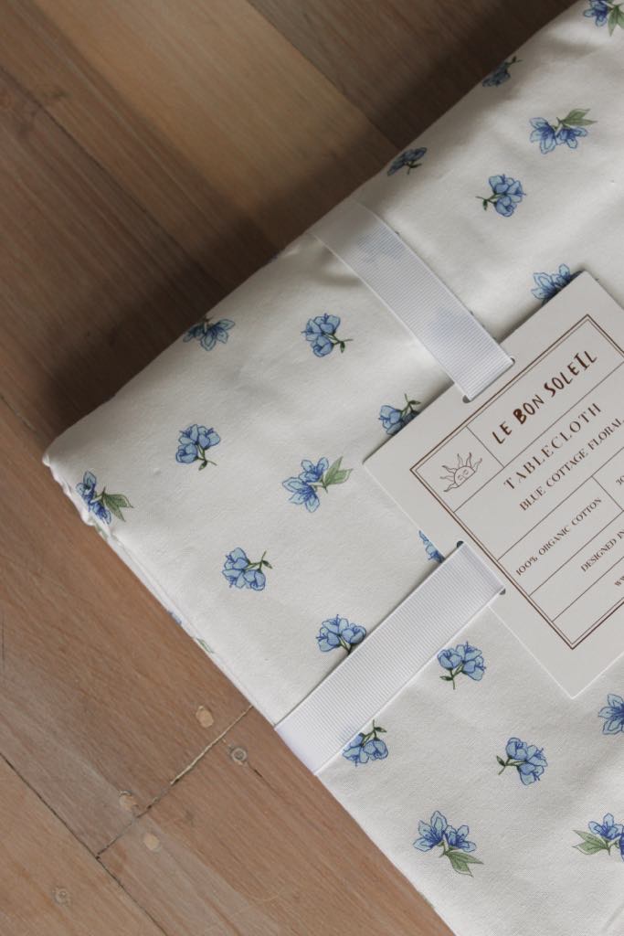 Blue Cottage Floral Tablecloth